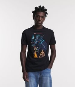 Camiseta Regular em Meia Malha com Estampa Level Up