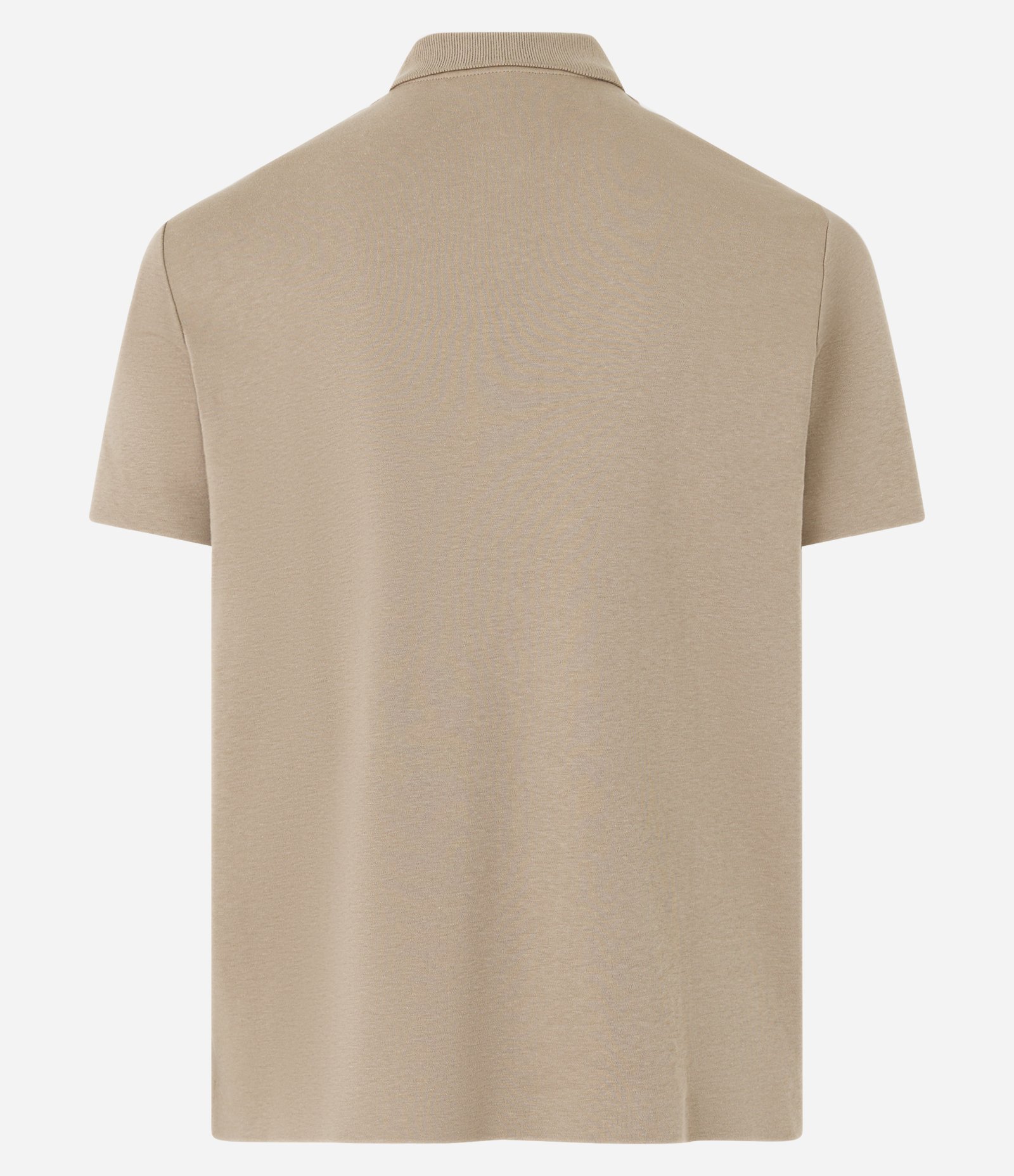 Camisa Polo em Algodão com Zíper na Gola Bege 6