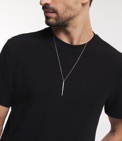 Colar em Metal com Elos e Pingente de Fósforo