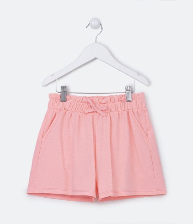 Short Clochard Infantil em Meia Malha com Cintura Elástica - Tam 5 a 14 anos