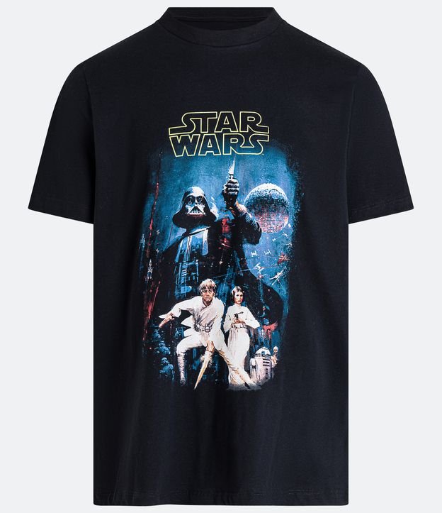 Camiseta Comfort em Meia Malha com Estampa Star Wars Clássico Preto - Lojas Renner Camiseta Comfort em Meia Malha com Estampa Star Wars Clássico Preto - Lojas Renner