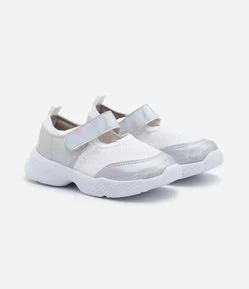 Tênis Chunky Infantil com Recortes Holográficos e Velcro - Tam 20 ao 25