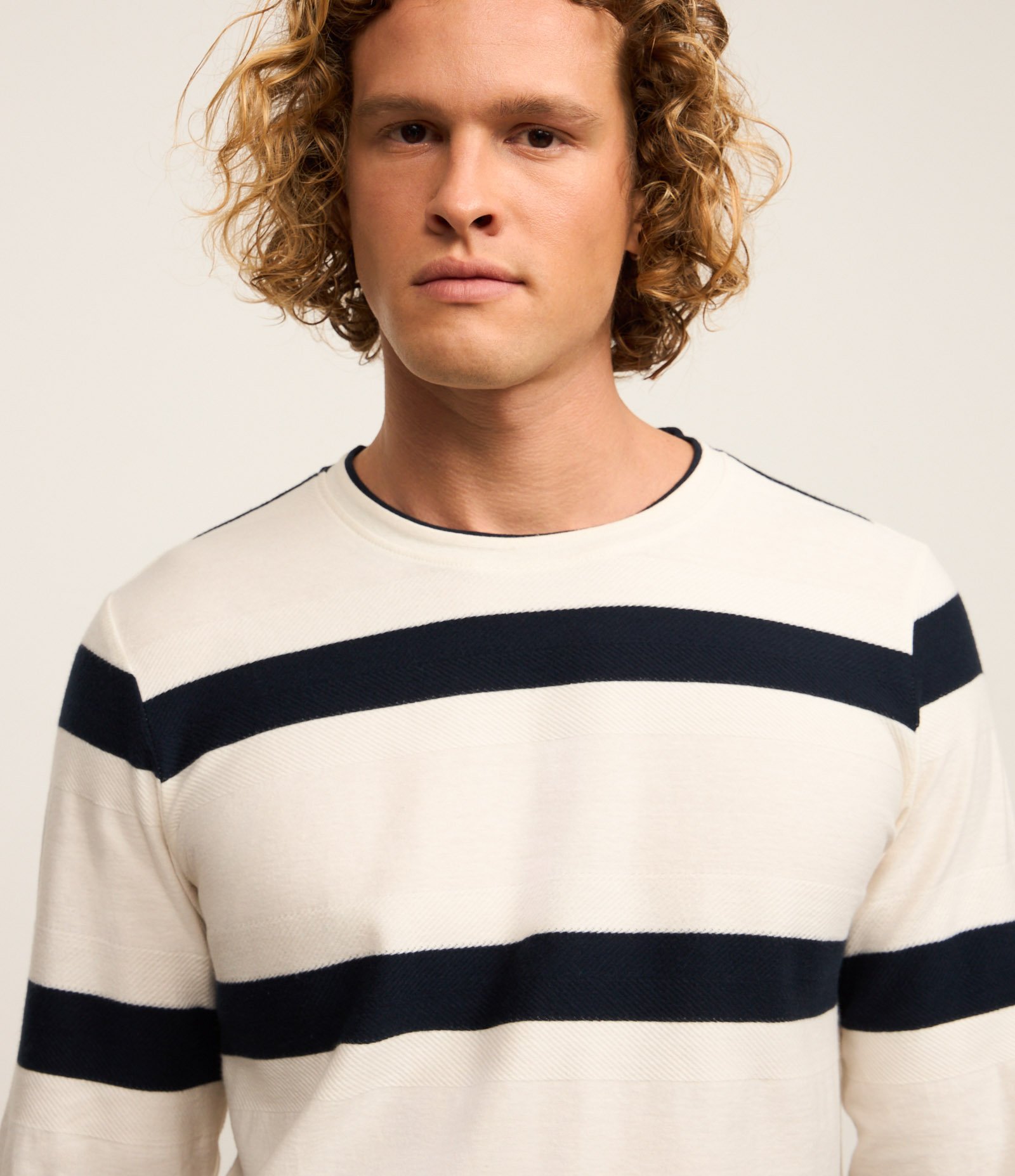 Camiseta em Algodão com Estampa Listrada Off White 4