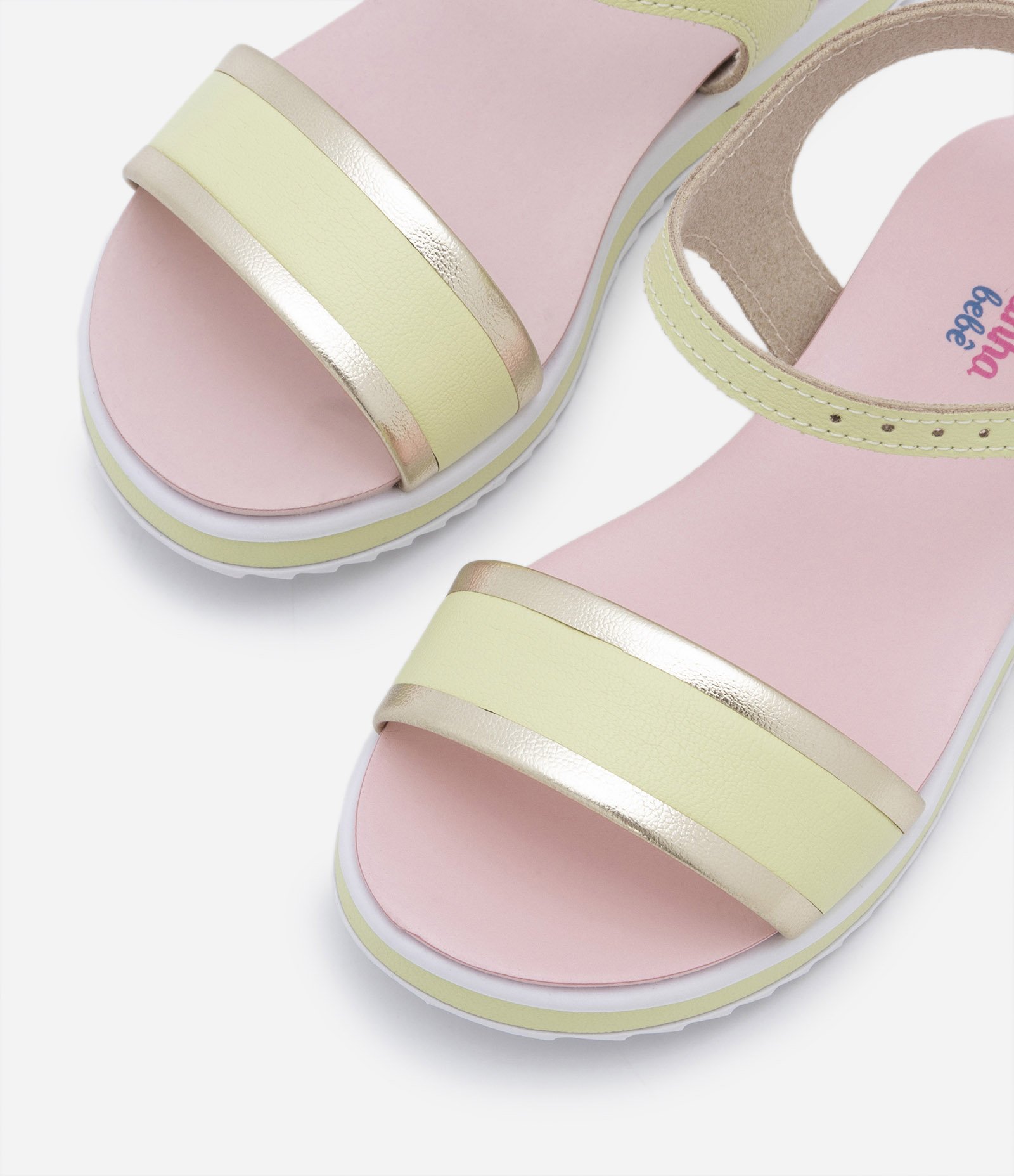 Sandália Flatform Infantil com Detalhes Metalizados e Sola Tricolor - Tam 20 ao 25 Verde Lima 3