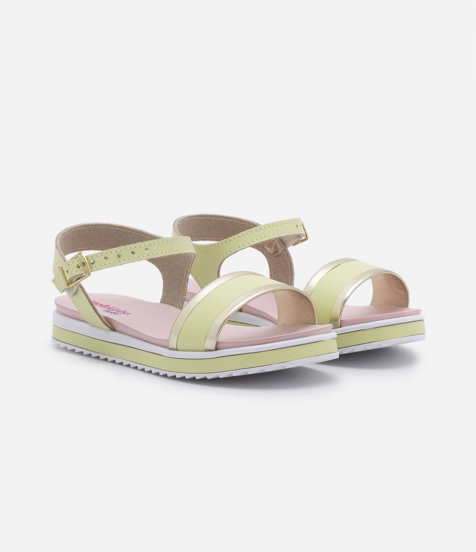 Sandália Flatform Infantil com Detalhes Metalizados e Sola Tricolor - Tam 20 ao 25 Verde Lima 5