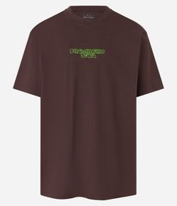 Camiseta Relaxed em Meia Malha com Bordado e Estampa Taz Trap nas Costas