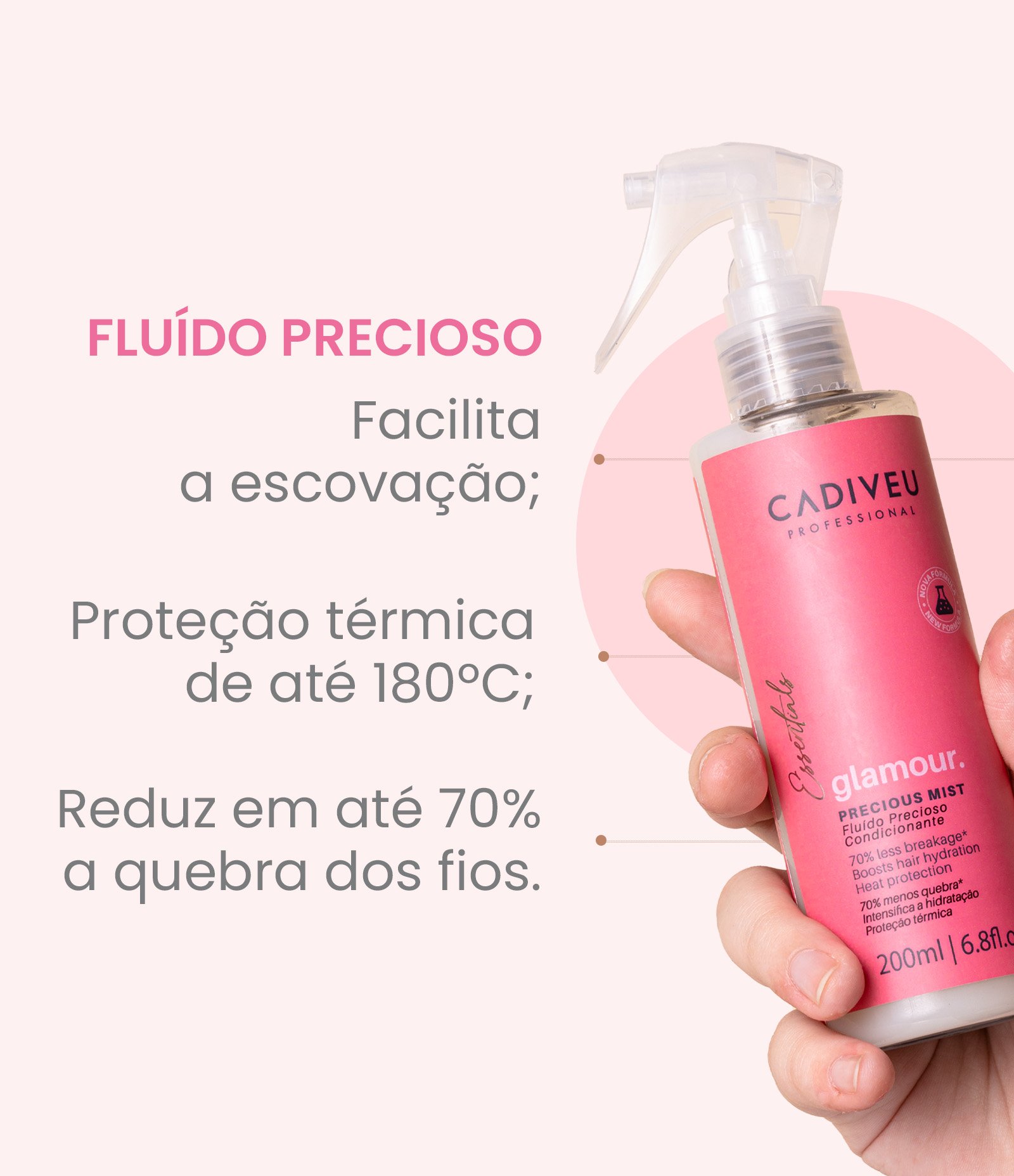 Leave in Capilar Fluído Preciso Glamour Cadivel Professional Cadiveu 200ml 3