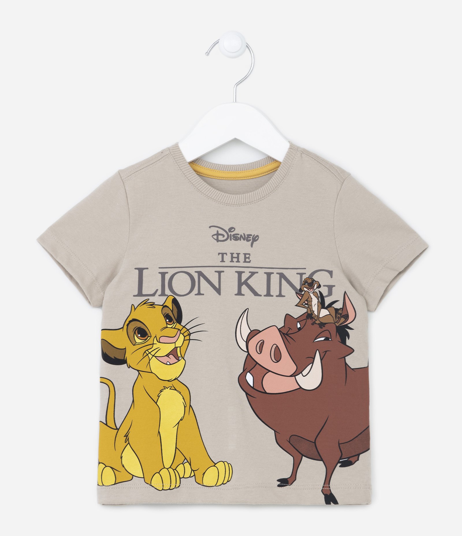 Camiseta Infantil com Estampa do Rei Leão - Tam 1 a 5 anos Bege 1