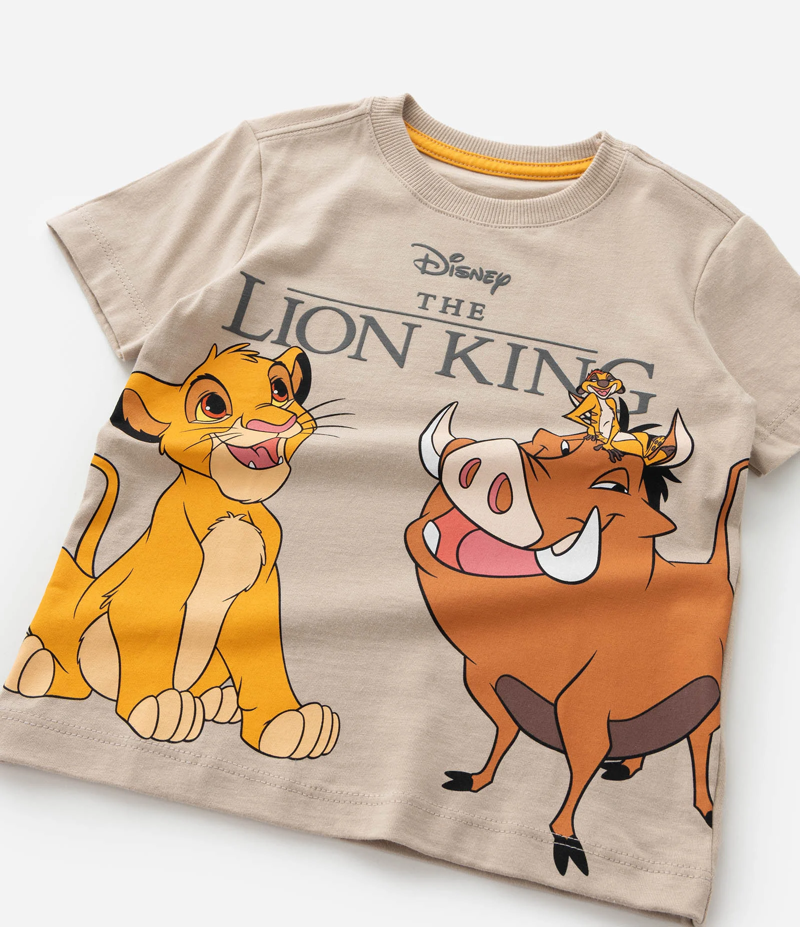 Camiseta Infantil com Estampa do Rei Leão - Tam 1 a 5 anos Bege 7