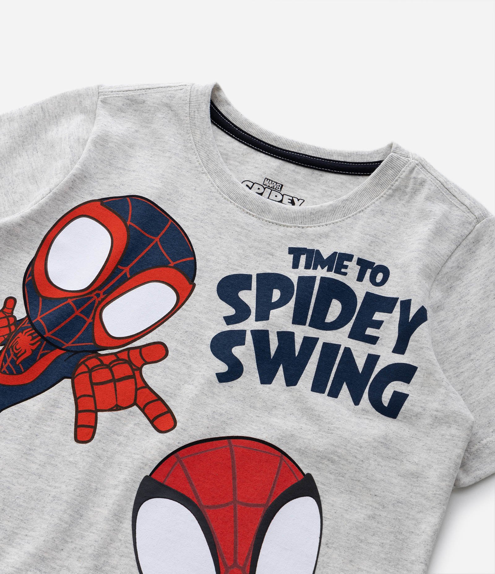 Camiseta Infantil com Estampa do Spidey e Lettering - Tam 3 a 10 Anos Cinza Claro 4