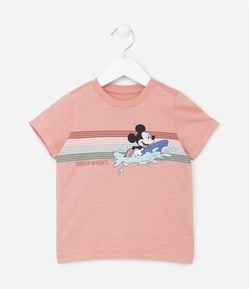 Camiseta Infantil com Estampa do Mickey Surfando - Tam 1 a 5 anos