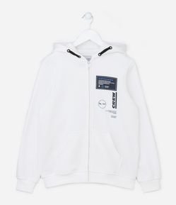 Jaqueta Moletom Infantil com Estampa Crew - Tam 5 a 14 anos