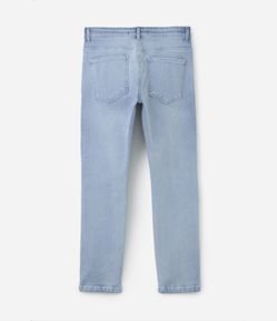 Calça Slim Jeans Delavê com Pequenos Puídos