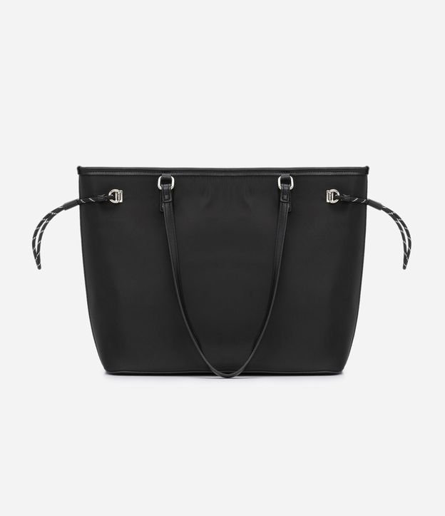 Bolso Shopper Grande Con Detalles Metálicos Negro