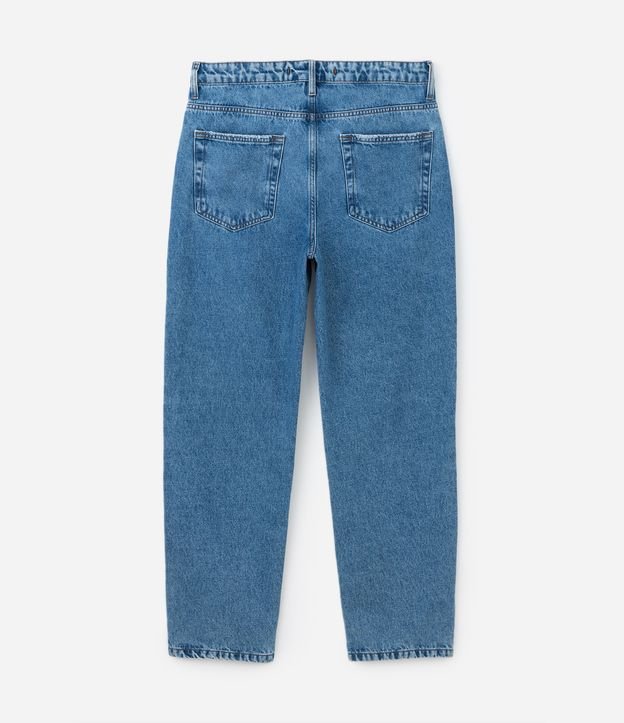 Calça Baggy Jeans com Bolsos Azul Médio 6