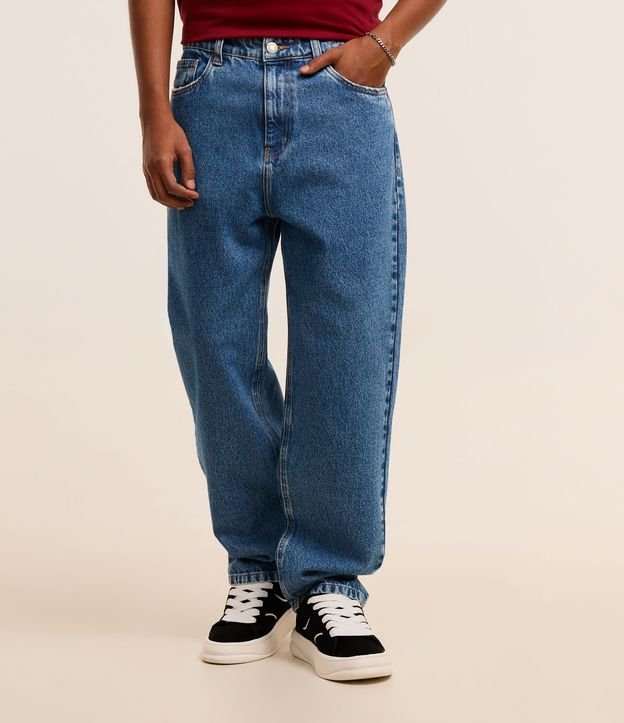 Calça Baggy Jeans com Bolsos