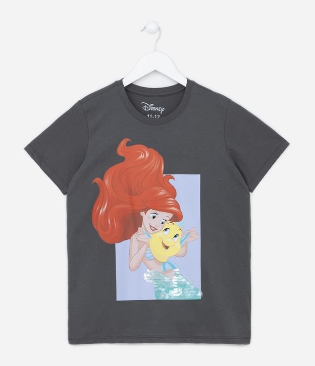 Camiseta Infantil com Estampa da Moana e Porquinho - Tam 4 a 10 Anos Branco  Neve