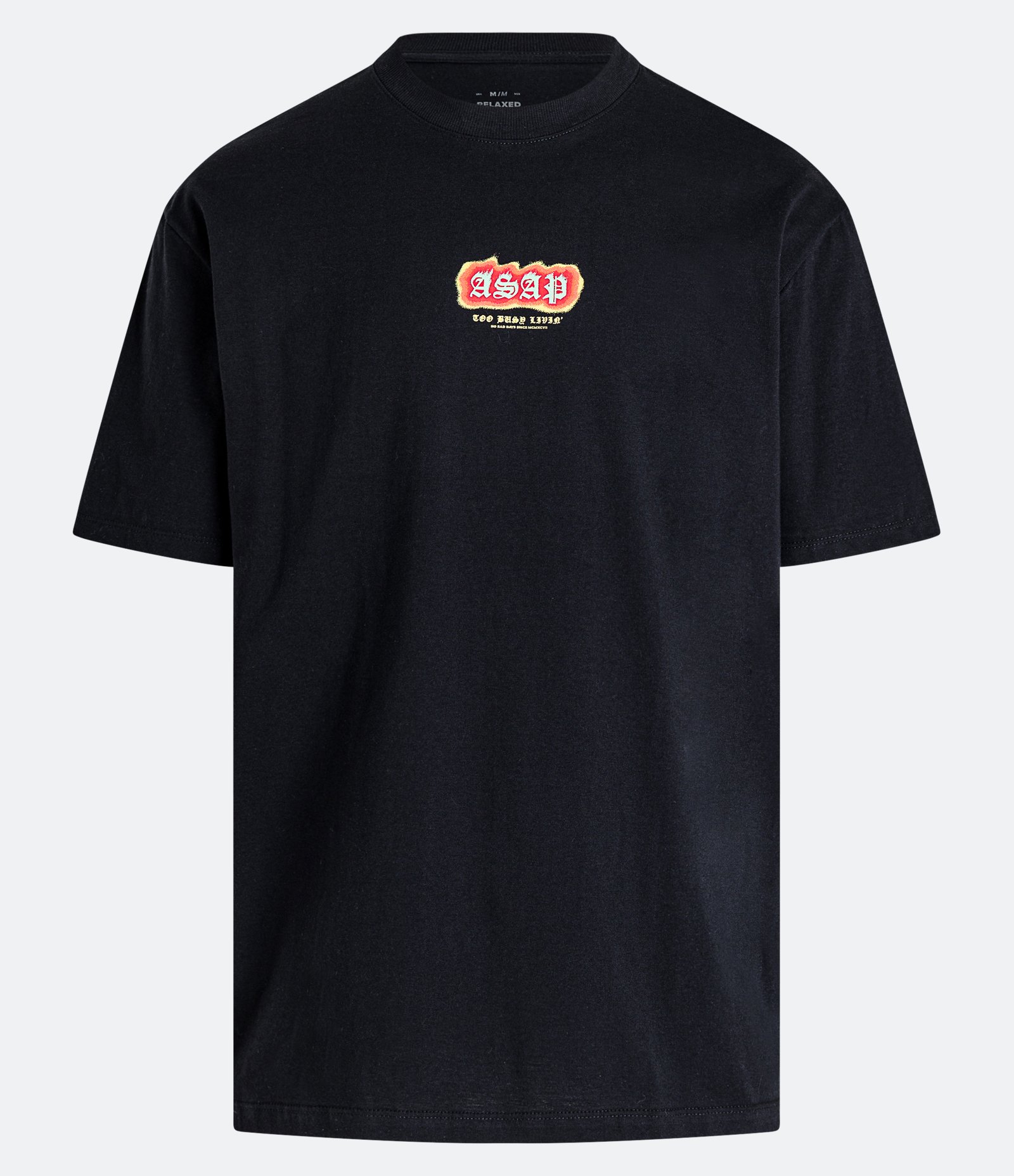 Camiseta Relaxed com Silk e Estampa de Caveira Preto 1