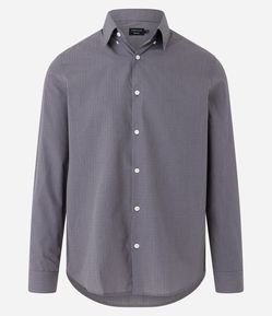 Camisa Manga Longa em Tricoline com Estampa Xadrez Grid