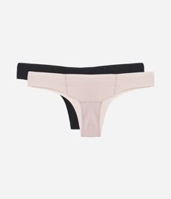 Kit 02 Calcinhas Biquíni em Microfibra com Corte a Laser