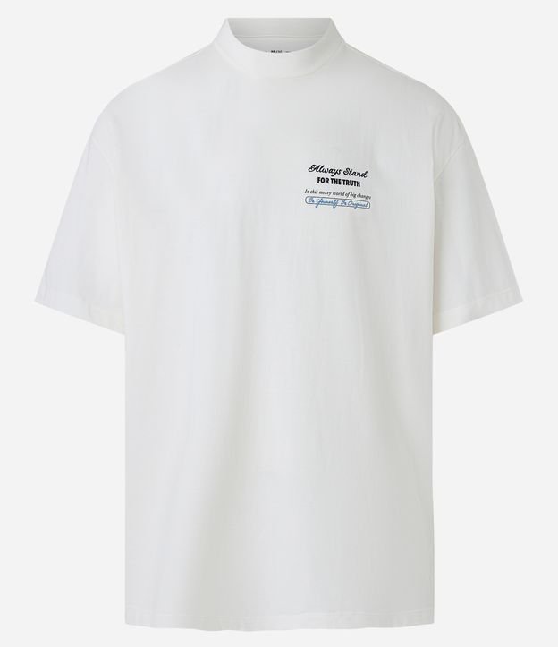 Camiseta Oversized em Meia Malha com Gola Média e Lettering Off White 5