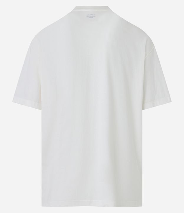 Camiseta Oversized em Meia Malha com Gola Média e Lettering Off White 6
