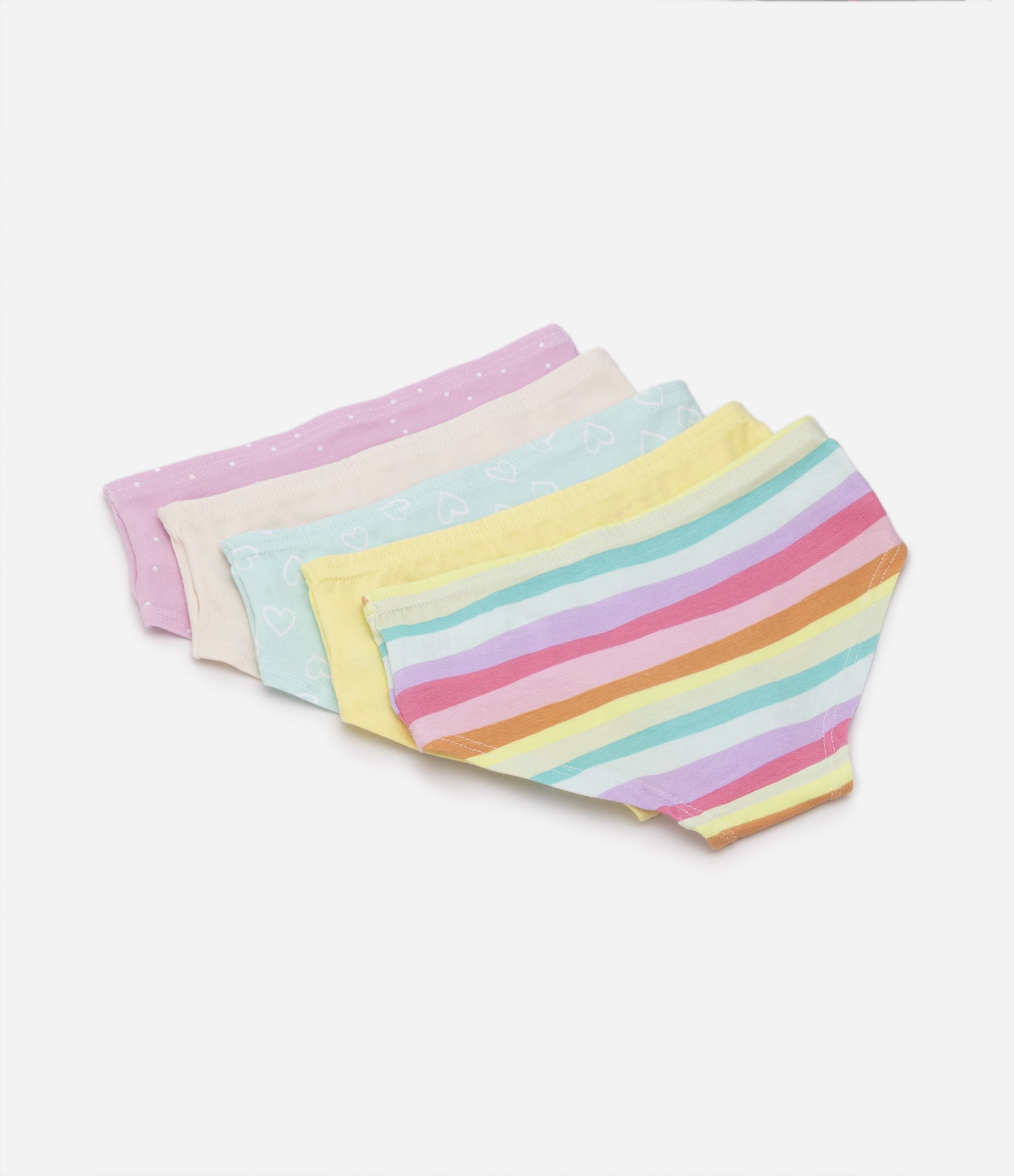 Kit 05 Calcinhas Slip Infantis em Cotton com Estampa Variada - Tam 2 a 14 Anos Multicores 2