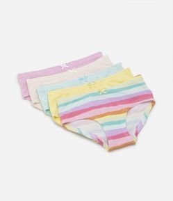 Kit 05 Calcinhas Slip Infantis em Cotton com Estampa Variada - Tam 2 a 14 Anos
