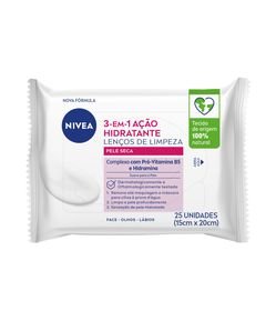 Lenços de Limpeza Facial Ação Hidratante 3 em 1 Nivea 