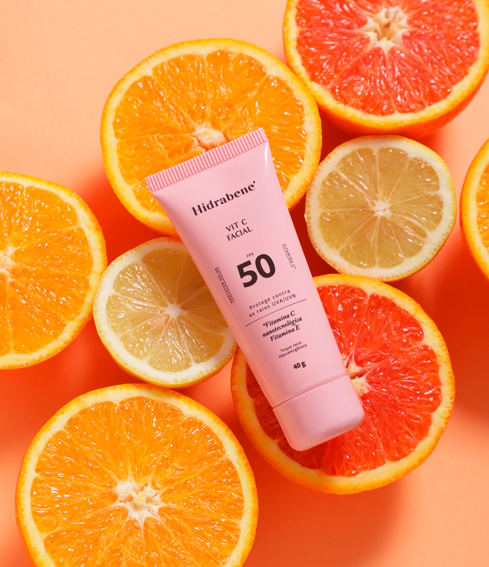 Protetor Facial VitaminaC FPS 50 Hidrabene 40g 2