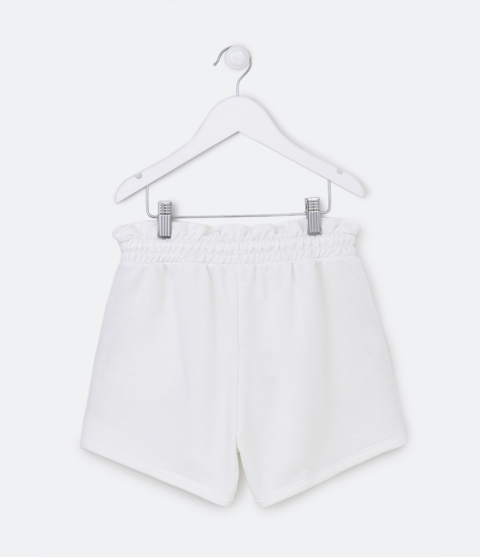 Short Clochard Infantil em Moletinho com Bolso - Tam 5 a 14 Anos Branco 2