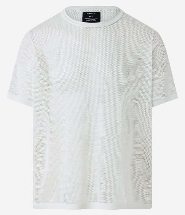 Camiseta Slim em Tricô com Textura de Furinhos