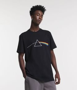 Camiseta Comfort em Algodão com Estampa Prisma do Pink Floyd
