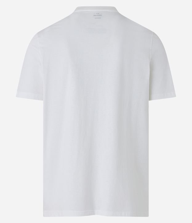 Camiseta Regular com Estampa de Dragão Oriental e Ideograma Japonês Branco 6
