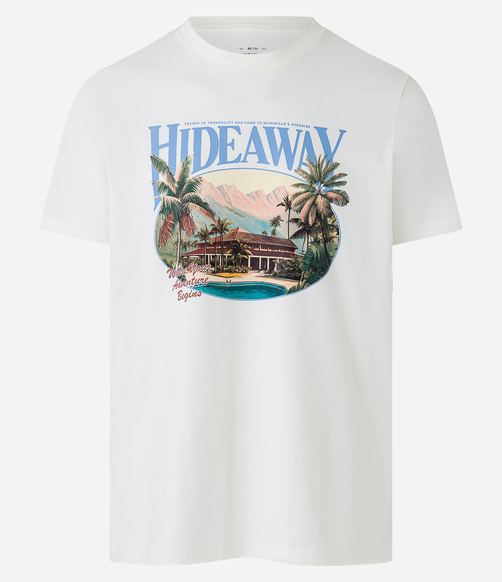 Camiseta Regular em Algodão com Estampa de Paisagem Hideway Off White 1