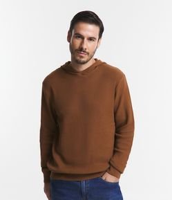 Blusão em Tricô com Capuz