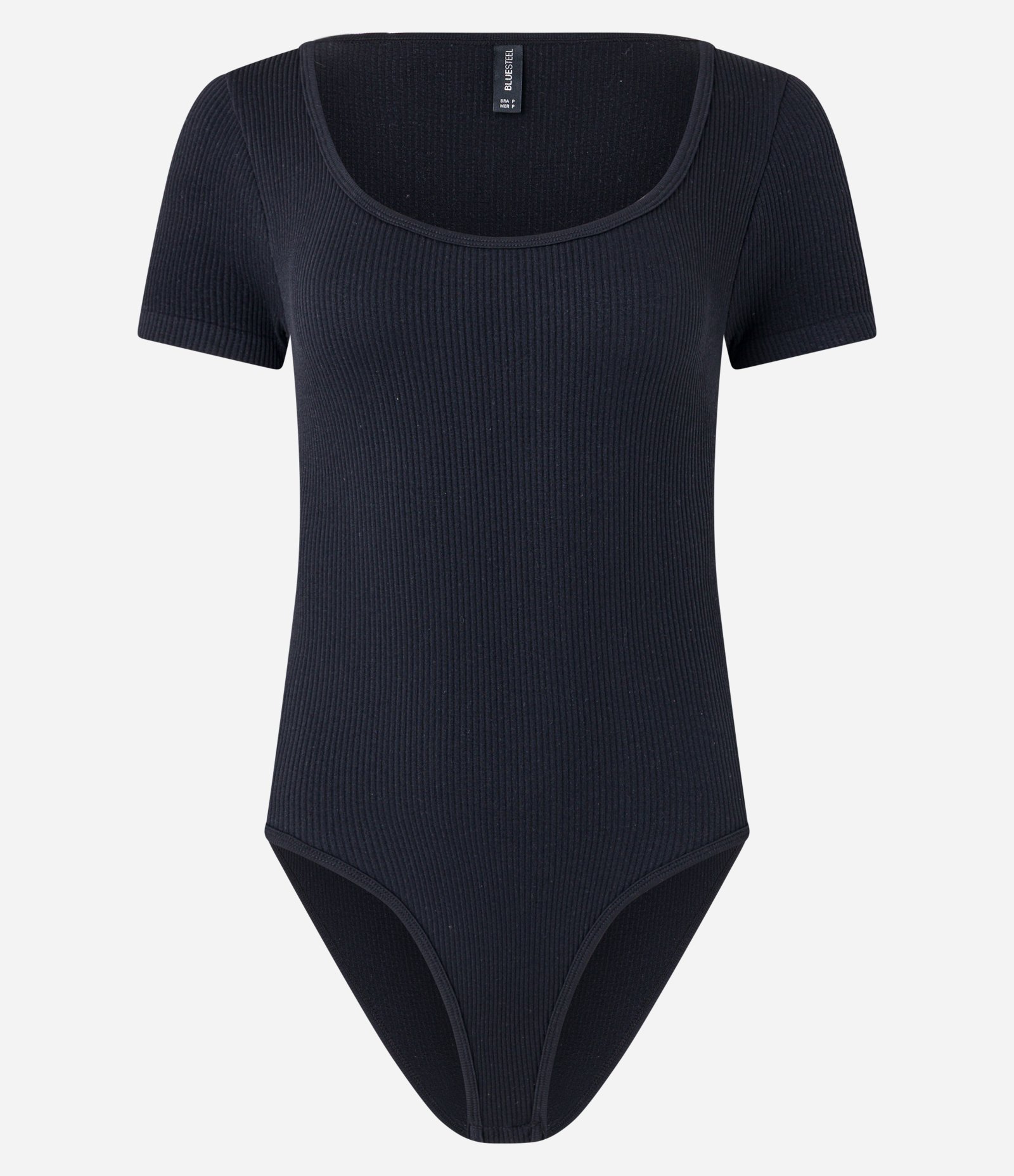 Body em Poliamida Texturizada e com Decote Quadrado Preto 7