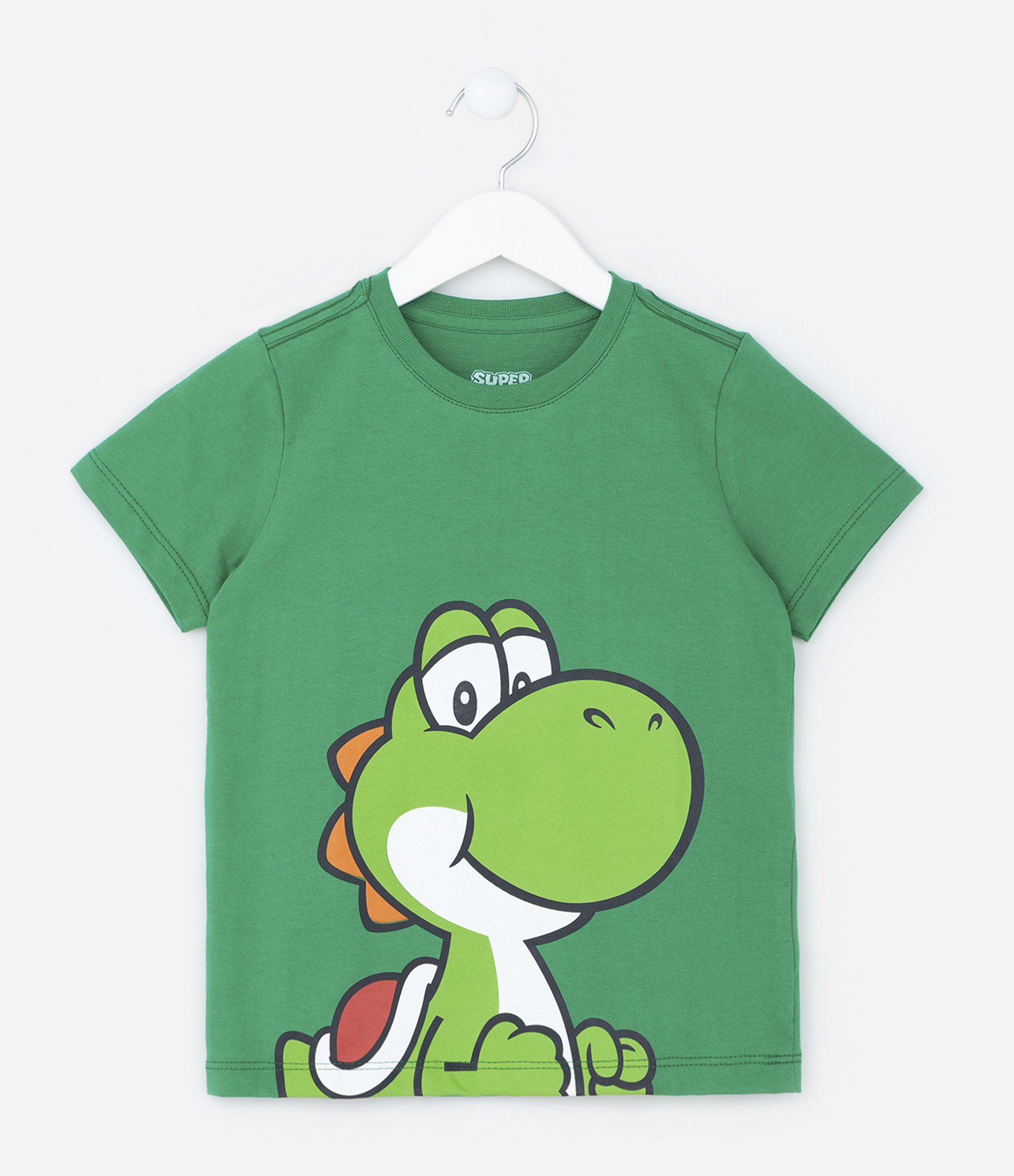 Camiseta Infantil em Meia Malha com Estampa do Yoshi - Tam  3 a 10 Anos Verde 1