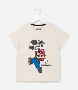 Camiseta Infantil com Estampa do Mário Bros - Tam 3 a 10 anos