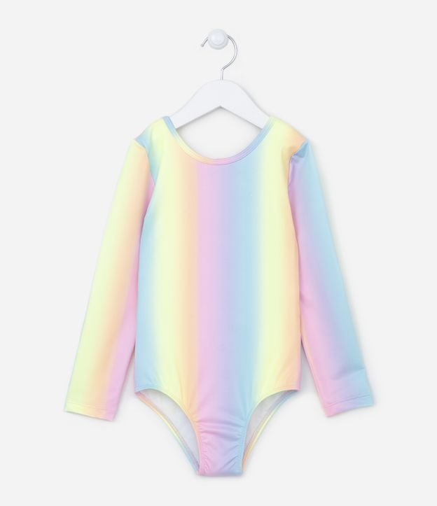Maio Infantil Manga Longa com Estampa Tie Dye - Tam 4 ao 14 anos