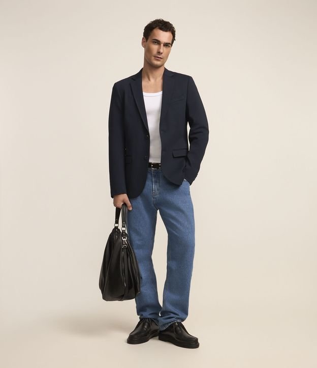 Blazer em Tricoline com Leve Textura