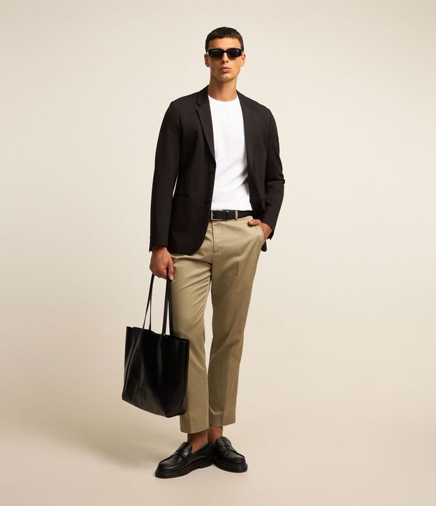 Blazer Super Slim em Meia Malha Sem Forro