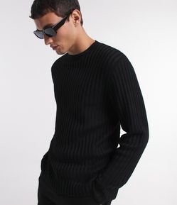 Suéter Slim em Tricô com Textura Canelada