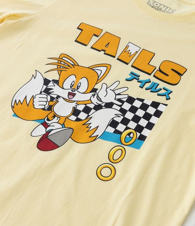 Camiseta Infantil Estampa Tails Turma Sonic Com Máscara - Tam 4 a 12 Anos  Amarelo