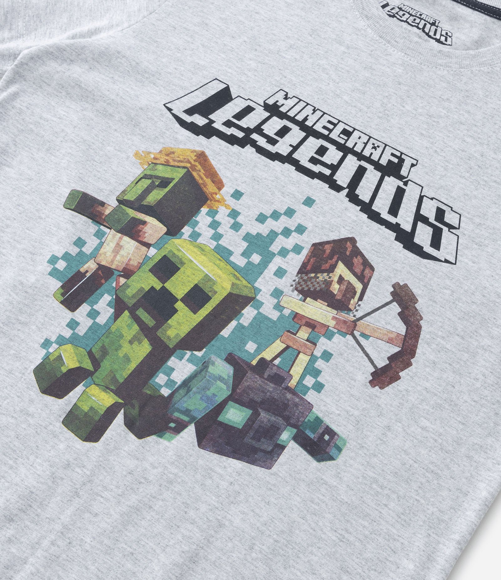 Camiseta Infantil com Estampa do Minecraft - Tam 5 a 14 anos Cinza 3