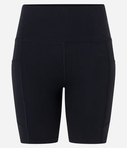 Bermuda Esportiva com Bolsos Laterais e Costura Aparente