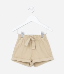 Short Clochard em Sarja com Lacinho no Cós e Barra Dobradinha - Tam 1 a 5 Anos