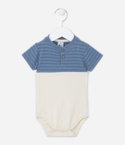 Body Infantil com Botõezinhos e Recorte - Tam 0 a 18 meses