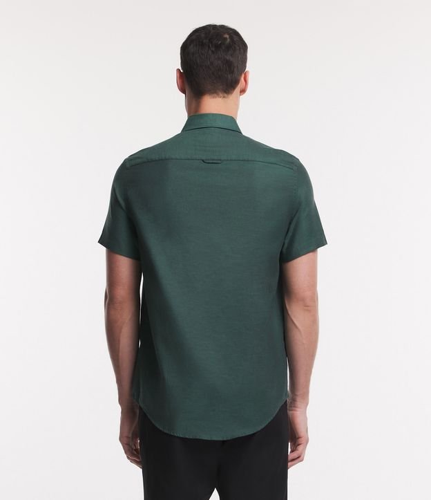 Camisa Comfort em Algodão com Bolso Frontal Verde 3
