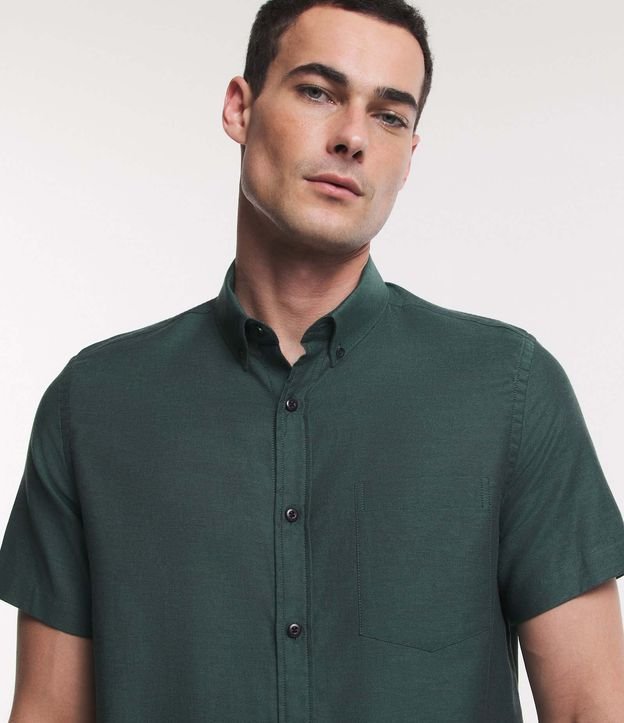 Camisa Comfort em Algodão com Bolso Frontal Verde 4